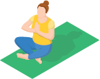 A Woman practices Kundalini Yoga